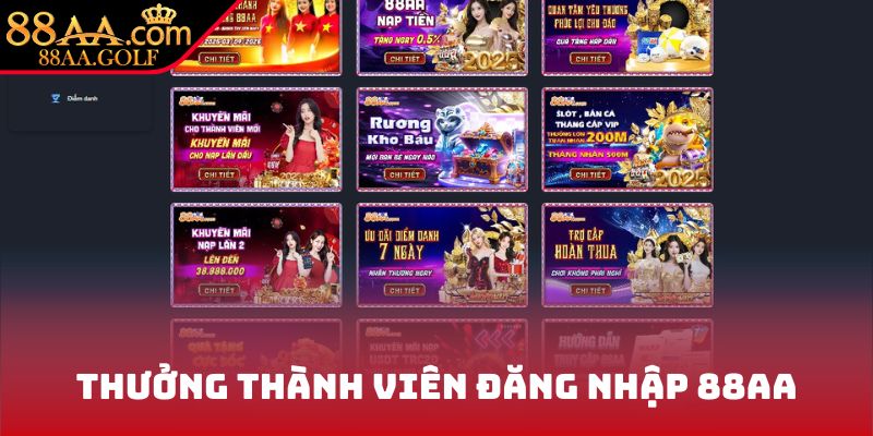 Thưởng thành viên đăng nhập 88AA