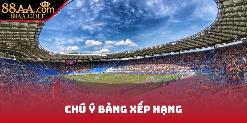 Chú ý bảng xếp hạng